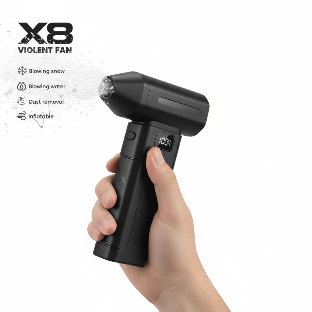 X8 Violent Fan Multifunkcionalni Prenosni Ventilator 8 u 1 Punjivi Duvac 120000 RPM
