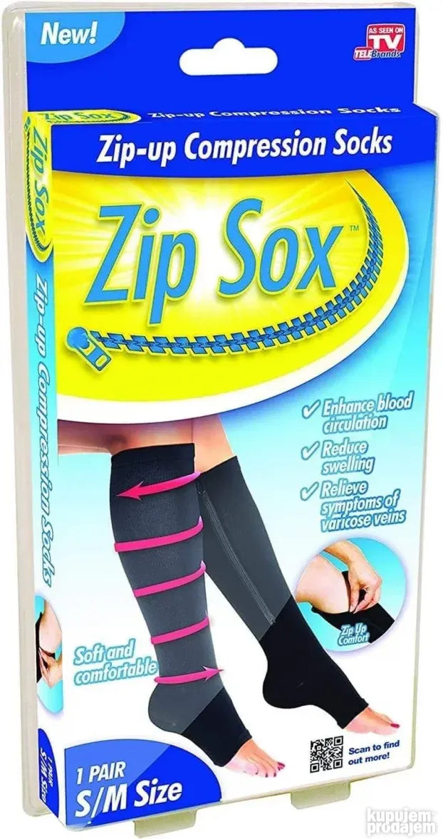 Zip Sox carape za cirkulaciju i prosirene vene RIS V