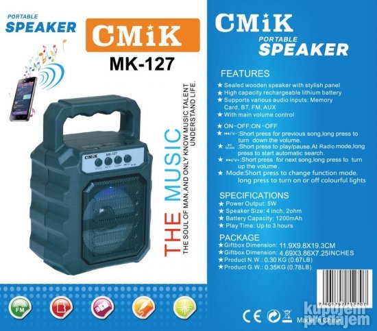Zvucnik Bluetooth Cmik Mk 127