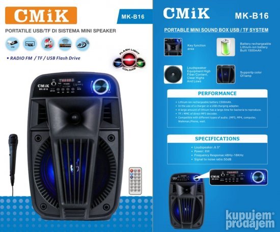 Zvucnik bluetooth MK B16 novo - Slika 5
