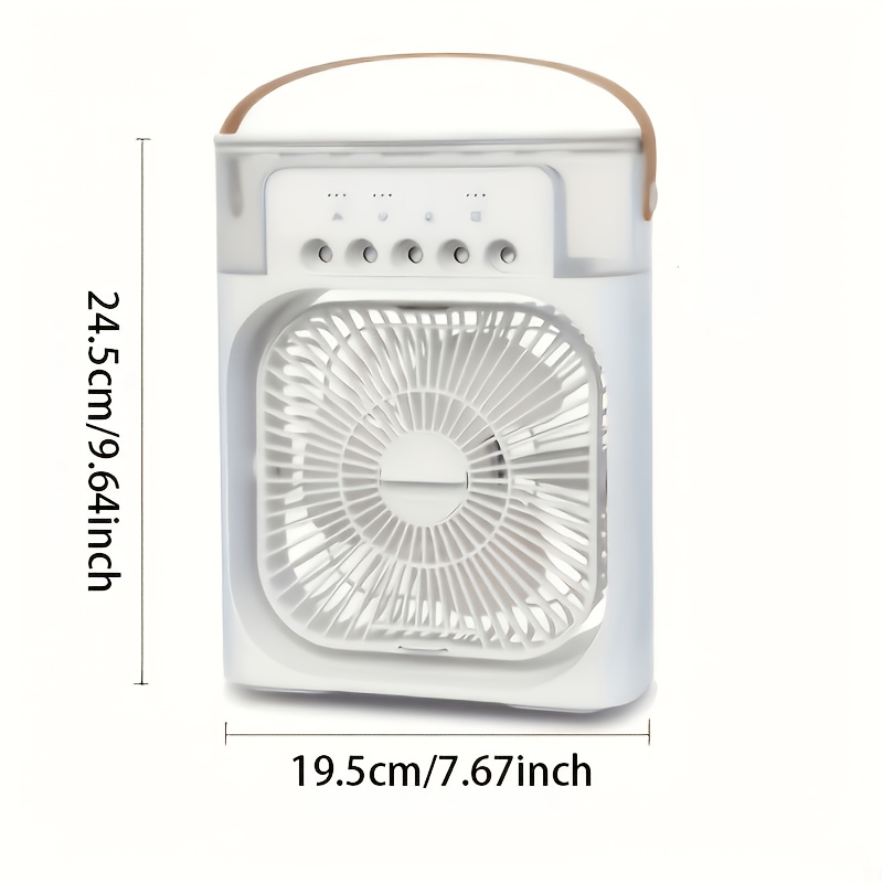 Prenosivi klima uređaj sa pet otvora, prenosivi ventilator sa raspršivačem za hlađenje, ventilator sa pet otvora za vlaženje, tri podesive brzine, brzo hlađenje, rezervoar za vodu velikog kapaciteta od 20,29 oz, pet mlaznica, podesiva jačina magle, tri u jednom - duvanje/hlađenje